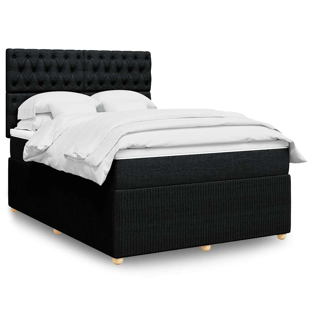 Sommier à lattes de lit avec matelas Noir 140x190 cm Tissu - XIOS