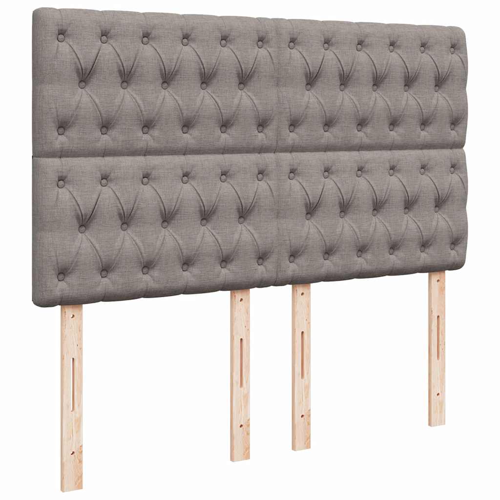 Sommier à lattes de lit avec matelas Taupe 140x190 cm Tissu - XIOS