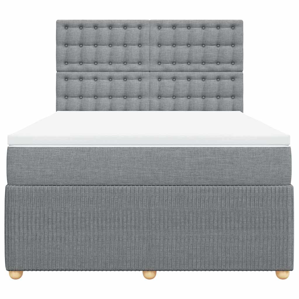 Sommier à lattes de lit avec matelas Gris clair 140x190cm Tissu - XIOS