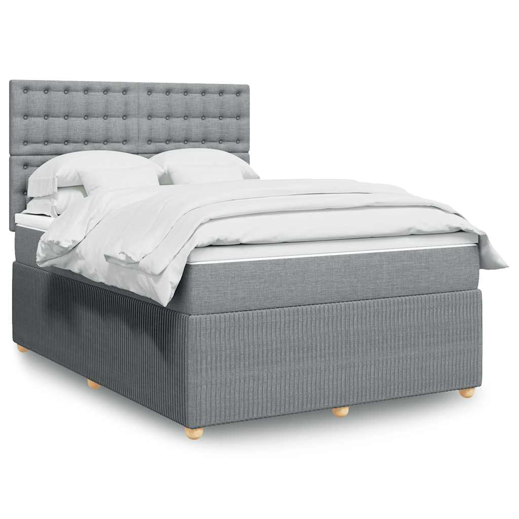 Sommier à lattes de lit avec matelas Gris clair 140x190cm Tissu - XIOS