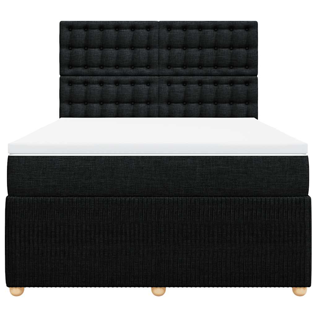 Sommier à lattes de lit avec matelas Noir 140x190 cm Tissu - XIOS