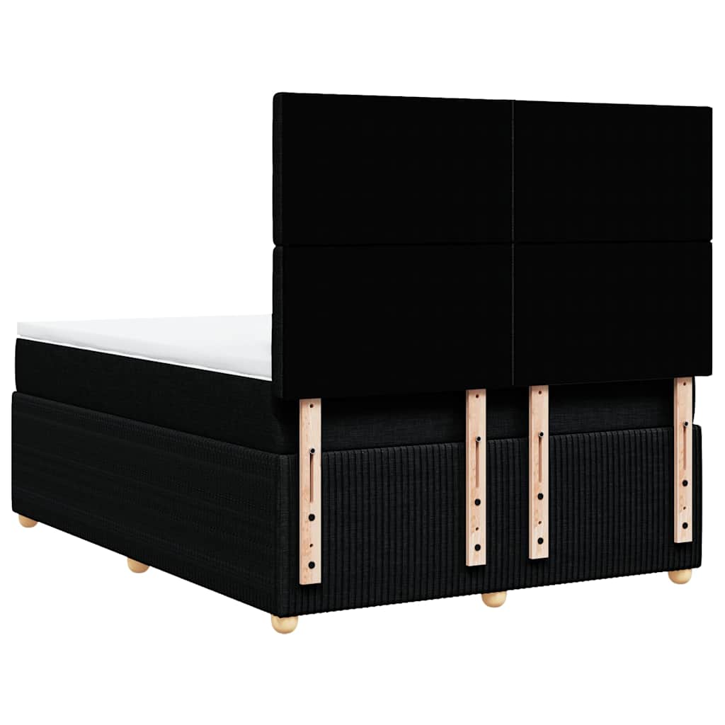 Sommier à lattes de lit avec matelas Noir 140x190 cm Tissu - XIOS