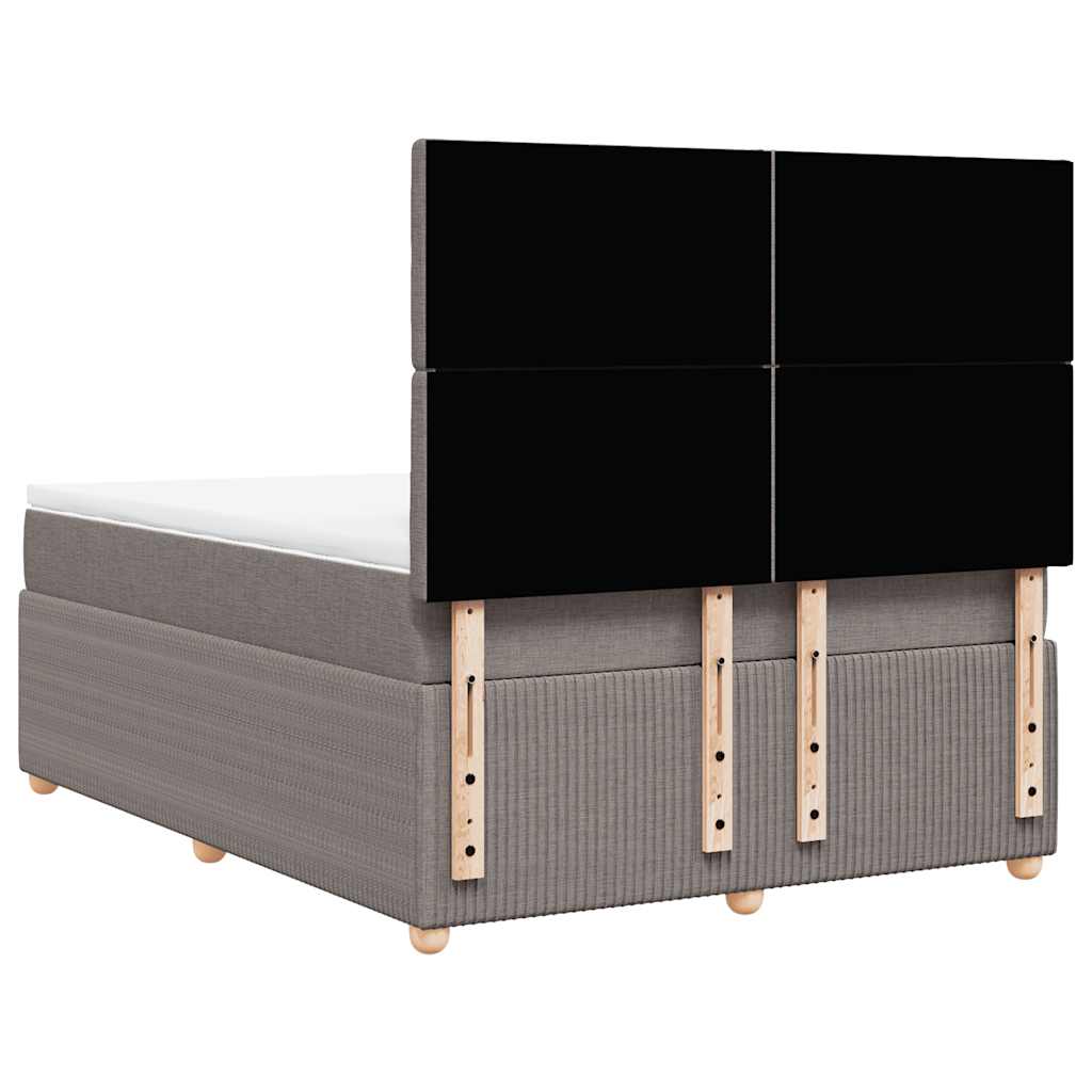 Sommier à lattes de lit avec matelas Taupe 140x190 cm Tissu - XIOS