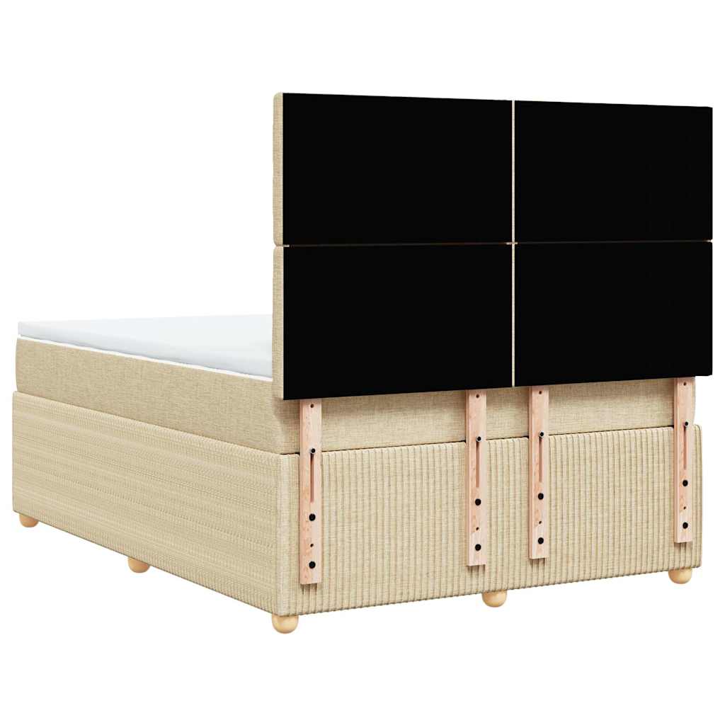Sommier à lattes de lit avec matelas Crème 140x190 cm Tissu - XIOS