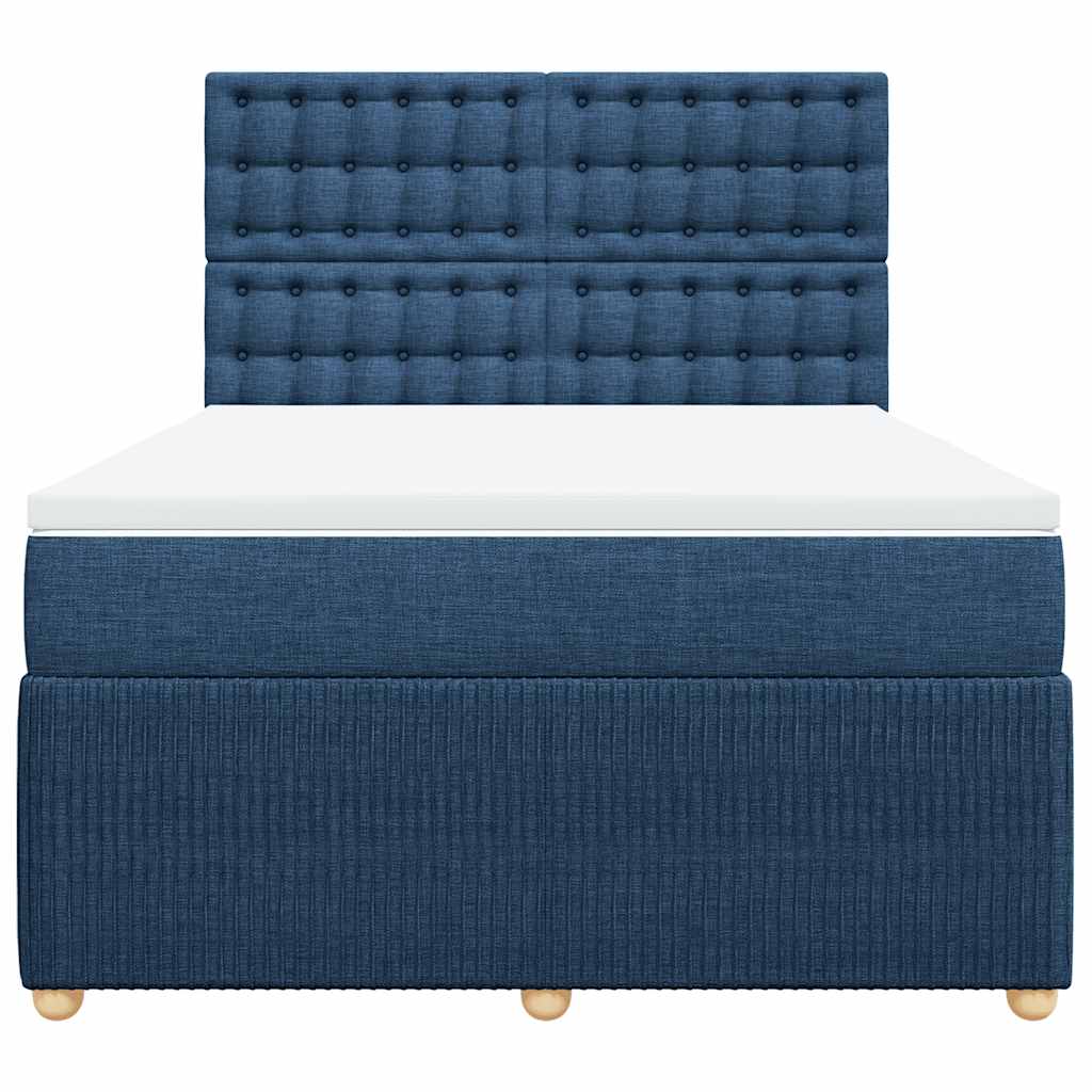 Sommier à lattes de lit avec matelas Bleu 140x190 cm Tissu - XIOS