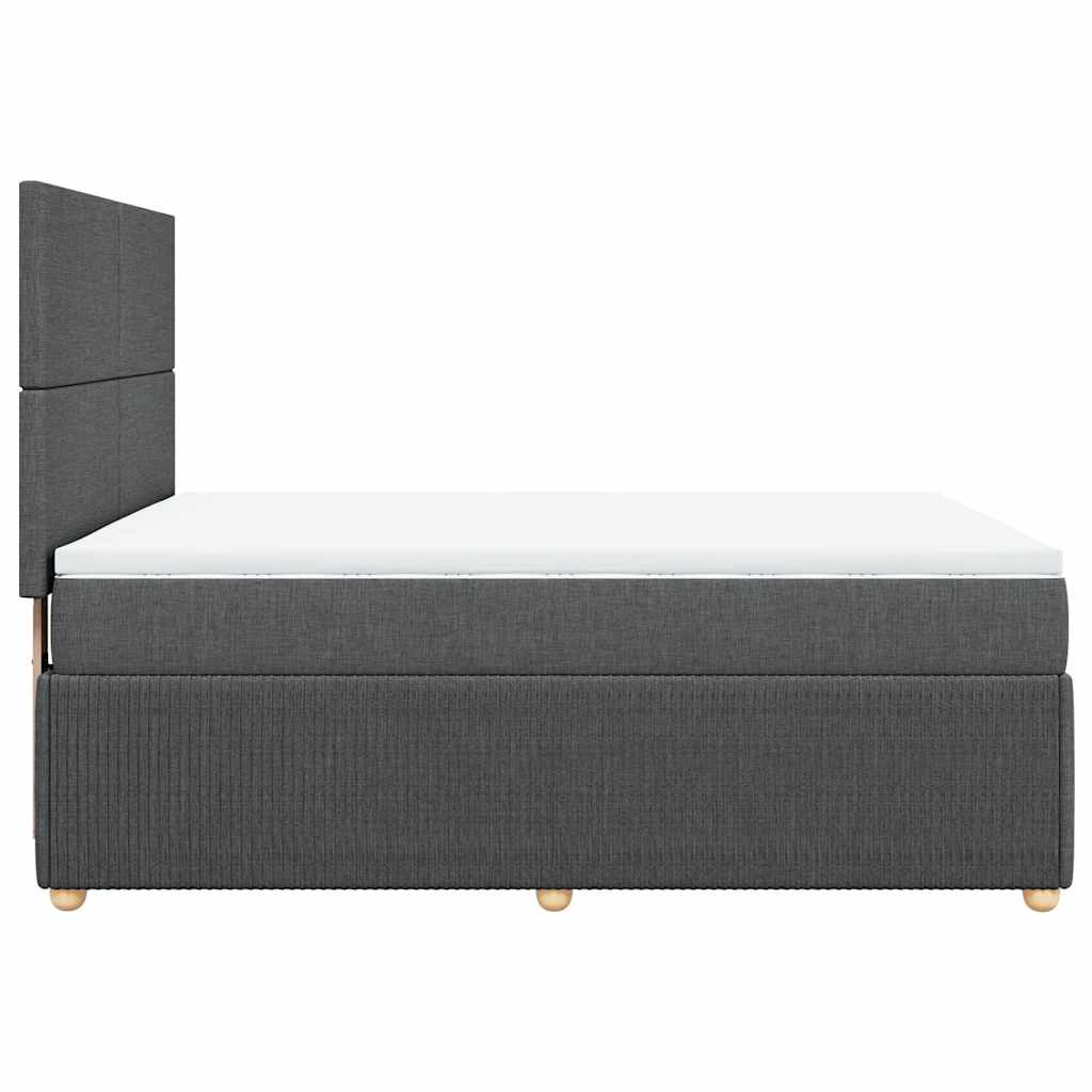 Sommier à lattes de lit avec matelas Gris foncé 140x200cm Tissu - XIOS