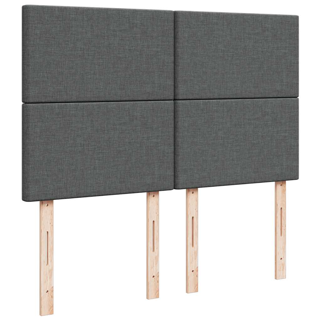 Sommier à lattes de lit avec matelas Gris foncé 140x200cm Tissu - XIOS