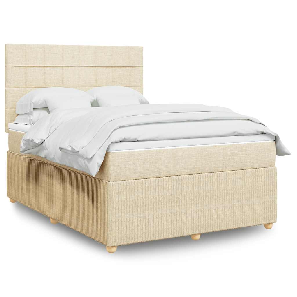 Sommier à lattes de lit avec matelas Crème 140x200 cm Tissu - XIOS