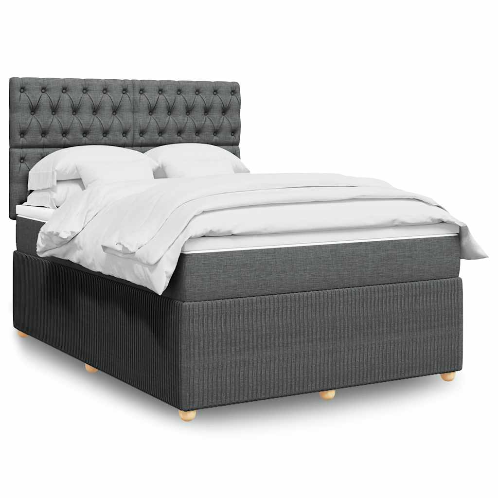 Sommier à lattes de lit avec matelas Gris foncé 140x200cm Tissu - XIOS