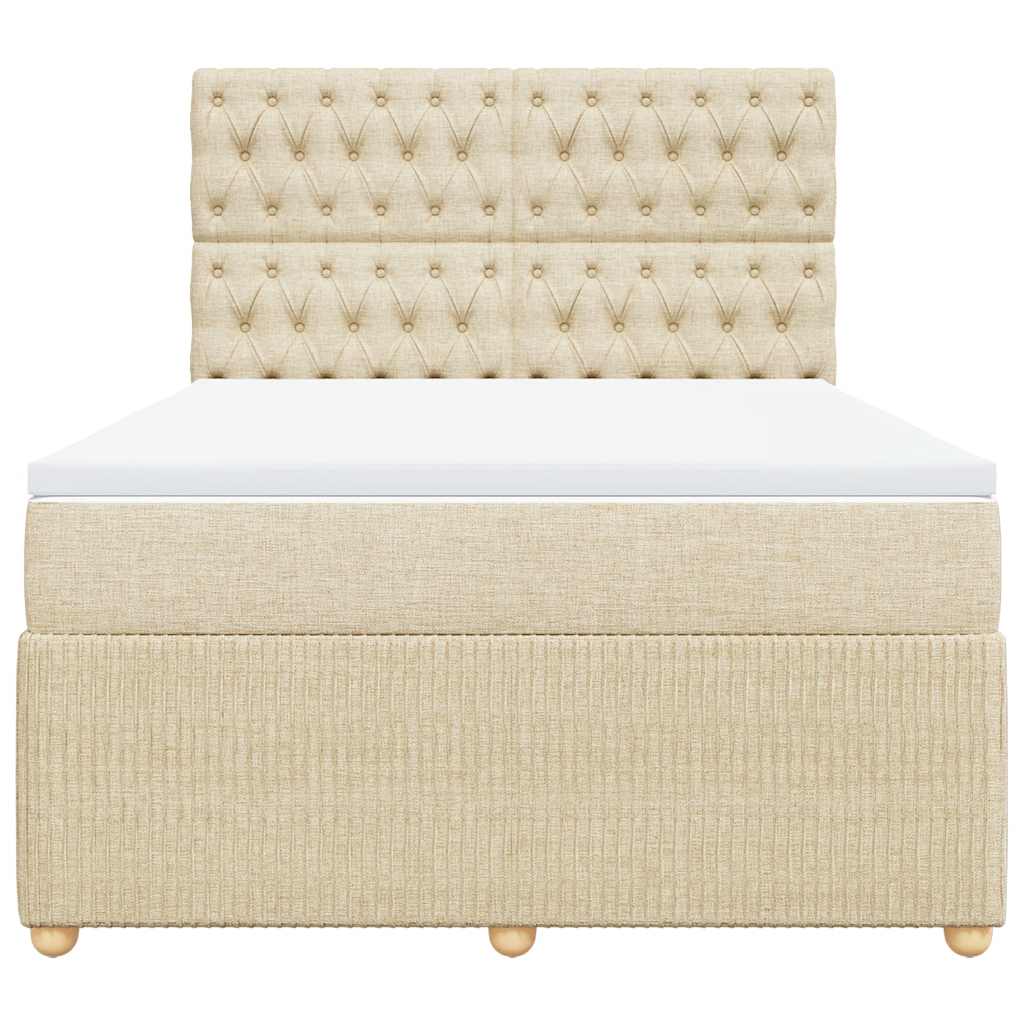 Sommier à lattes de lit avec matelas Crème 140x200 cm Tissu - XIOS