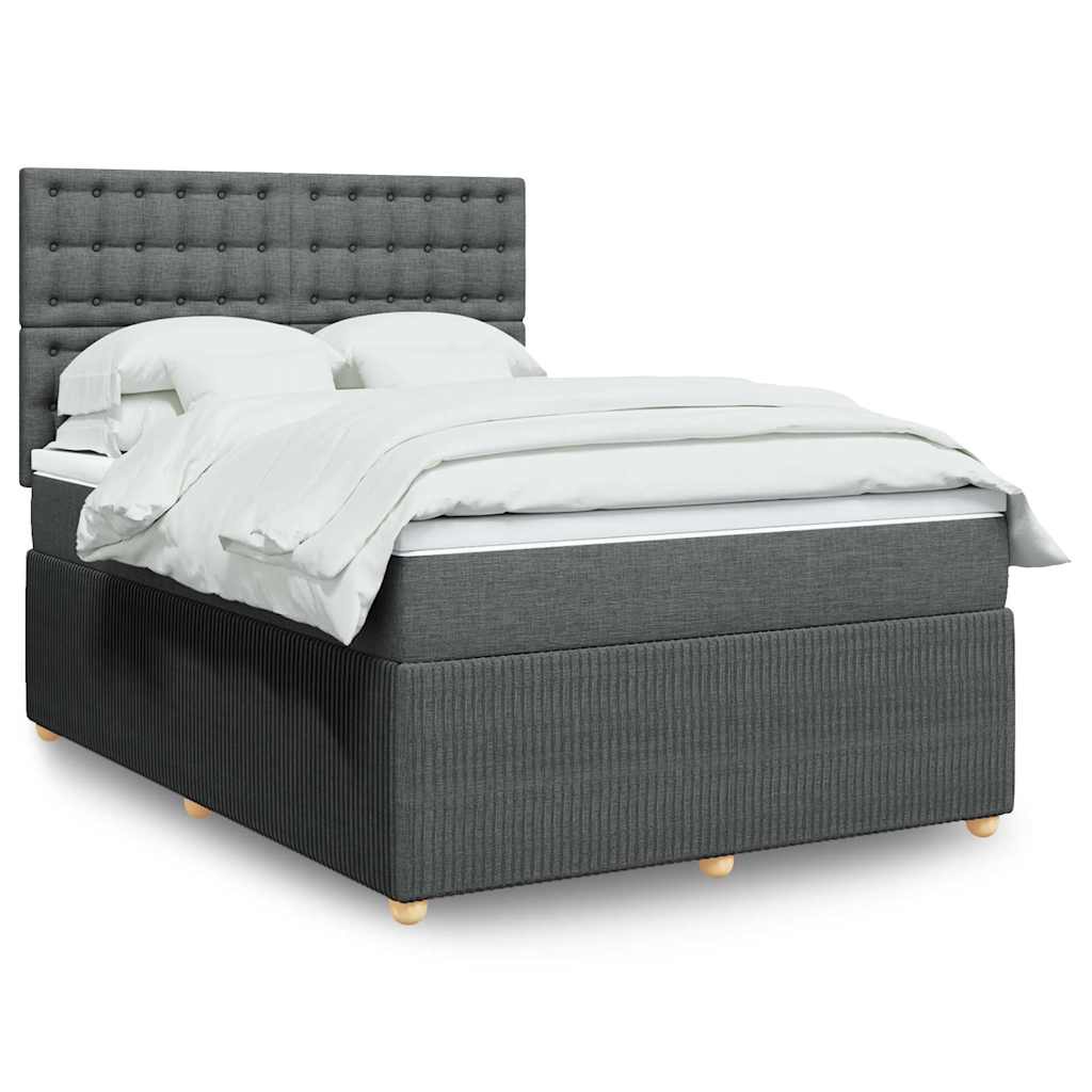 Sommier à lattes de lit avec matelas Gris foncé 140x200cm Tissu - XIOS