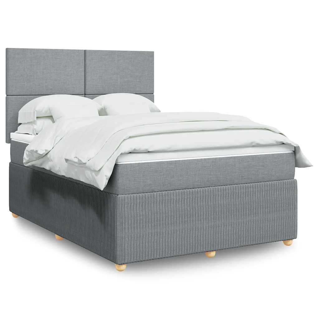 Sommier à lattes de lit avec matelas Gris clair 160x200cm Tissu - XIOS