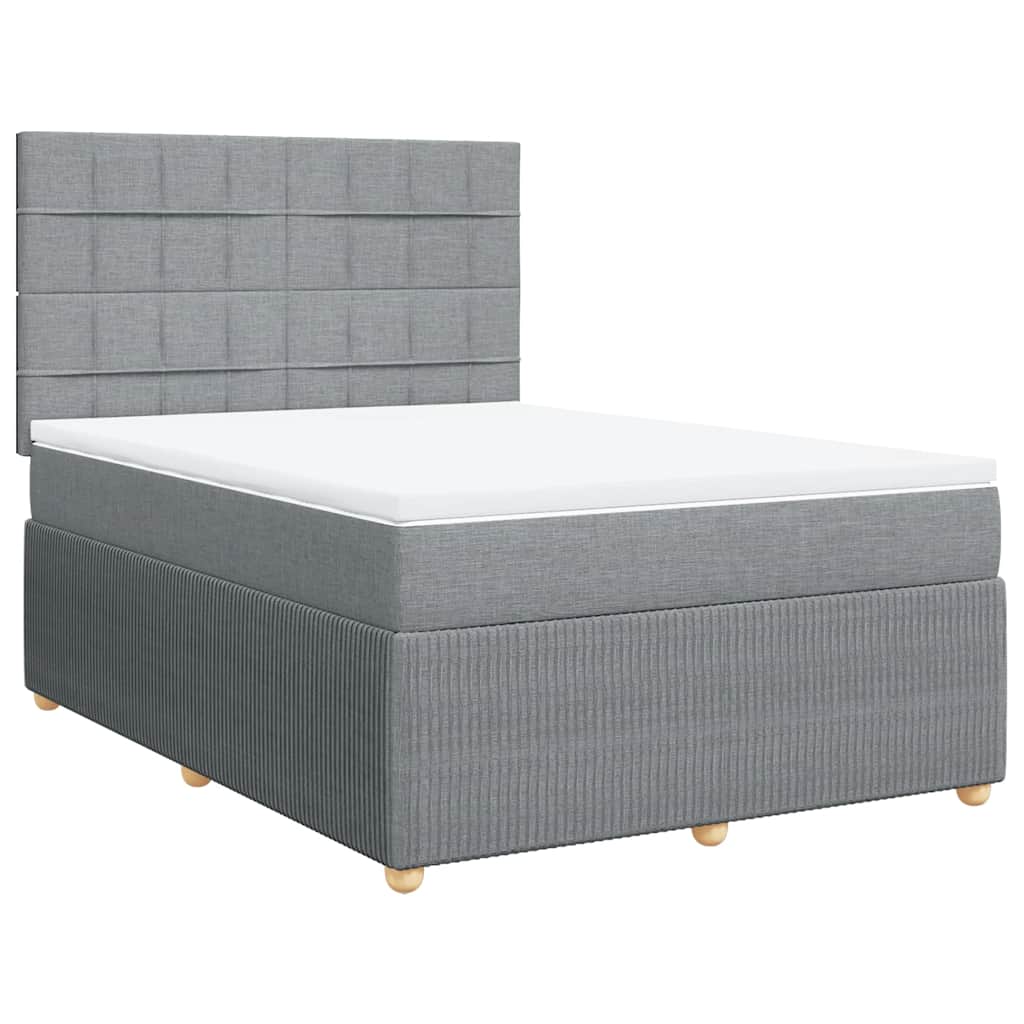 Sommier à lattes de lit avec matelas Gris clair 160x200cm Tissu - XIOS