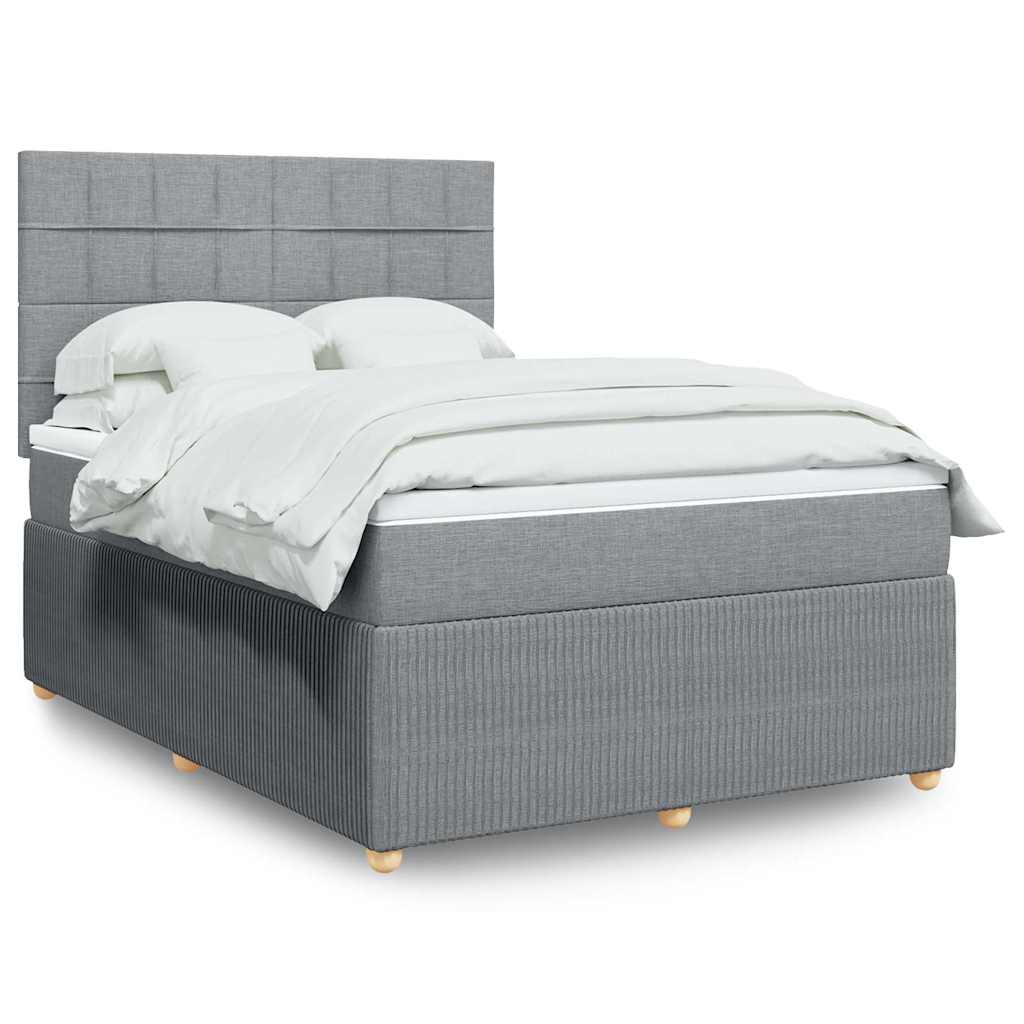 Sommier à lattes de lit avec matelas Gris clair 160x200cm Tissu - XIOS