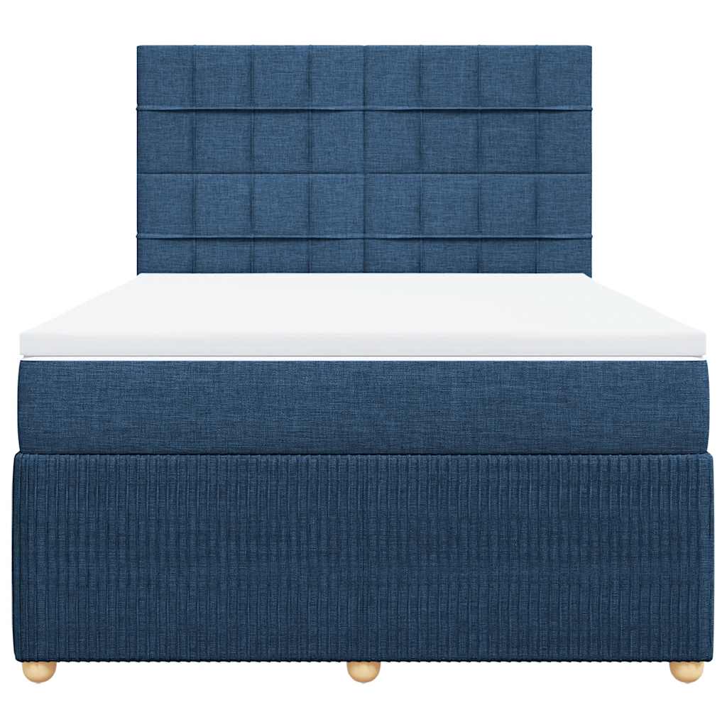 Sommier à lattes de lit avec matelas Bleu 160x200 cm Tissu - XIOS