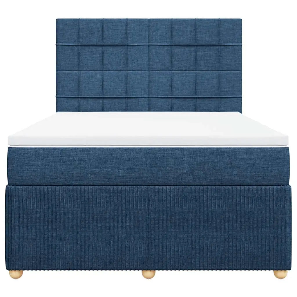 Sommier à lattes de lit avec matelas Bleu 160x200 cm Tissu - XIOS