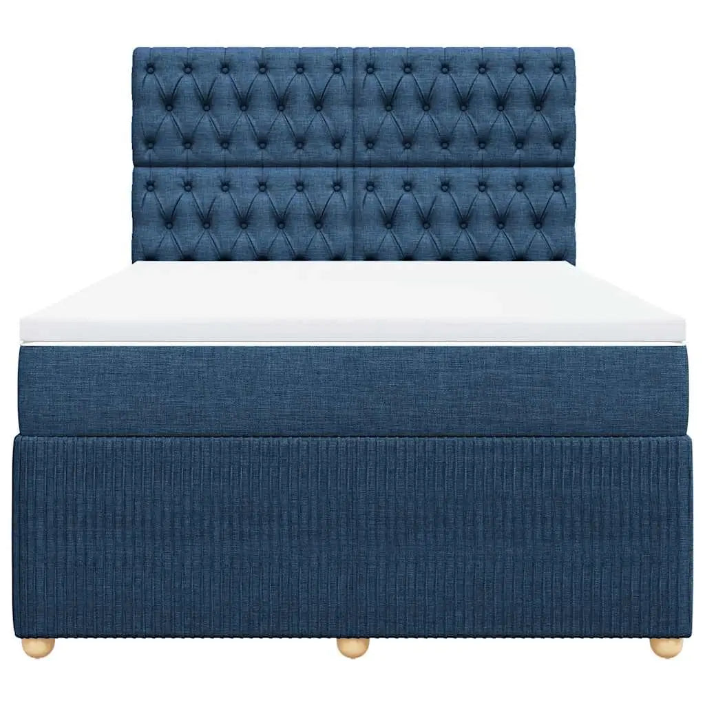 Sommier à lattes de lit avec matelas Bleu 160x200 cm Tissu - XIOS