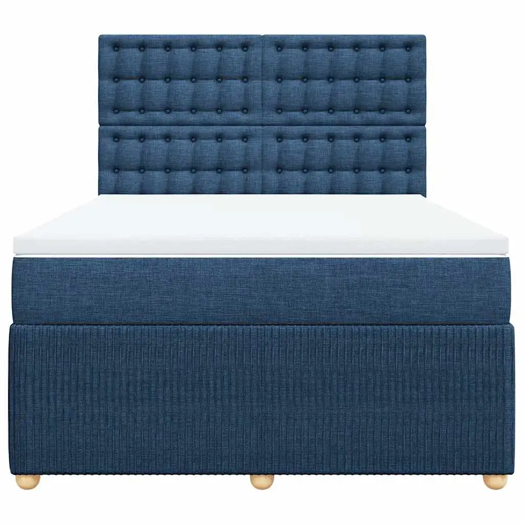 Sommier à lattes de lit avec matelas Bleu 160x200 cm Tissu - XIOS