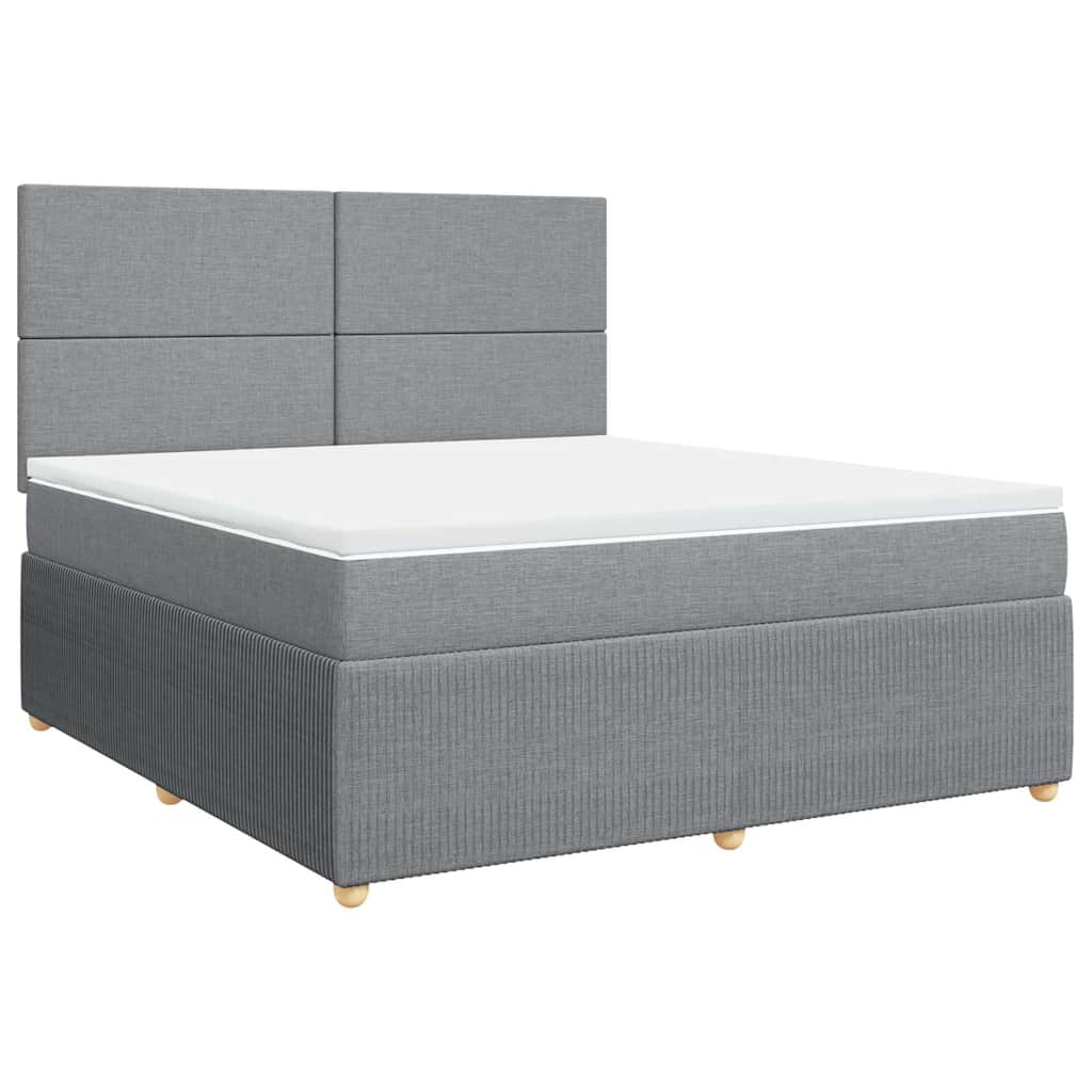 Sommier à lattes de lit avec matelas Gris clair 180x200cm Tissu - XIOS