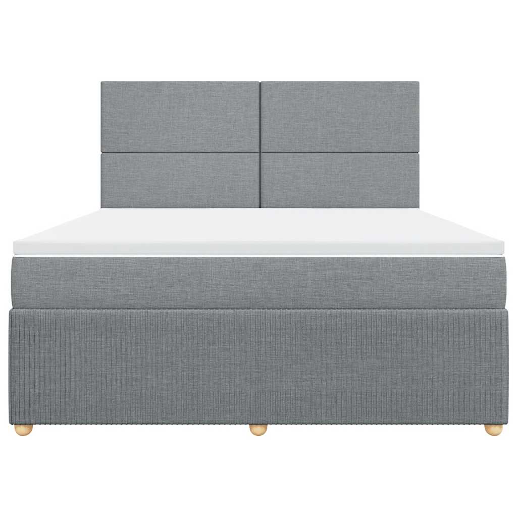 Sommier à lattes de lit avec matelas Gris clair 180x200cm Tissu - XIOS