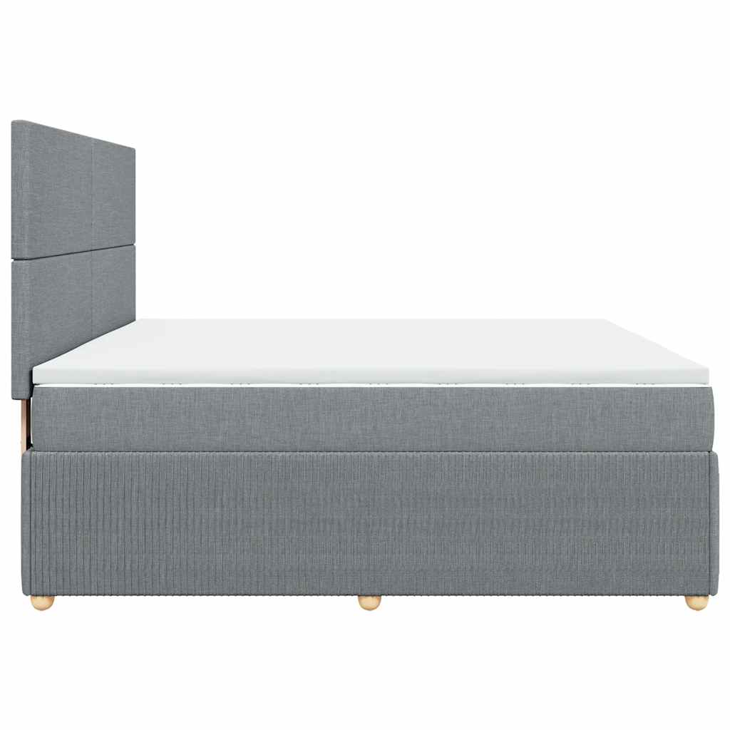 Sommier à lattes de lit avec matelas Gris clair 180x200cm Tissu - XIOS