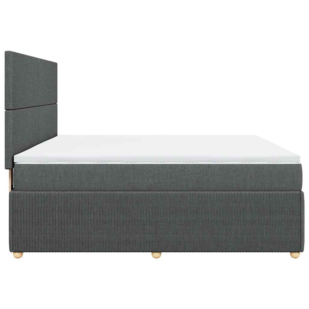 Sommier à lattes de lit avec matelas Gris foncé 180x200cm Tissu - XIOS