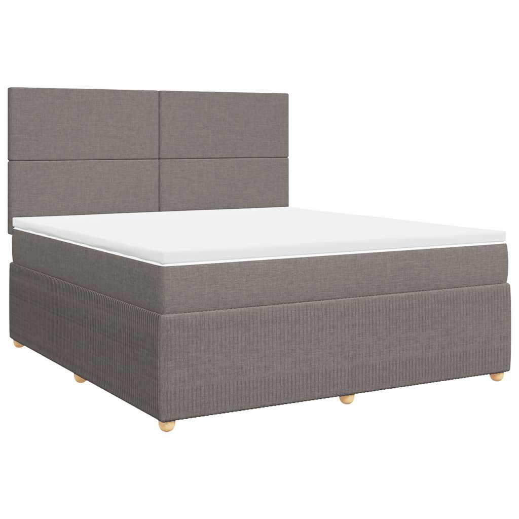 Sommier à lattes de lit avec matelas Taupe 180x200 cm Tissu - XIOS
