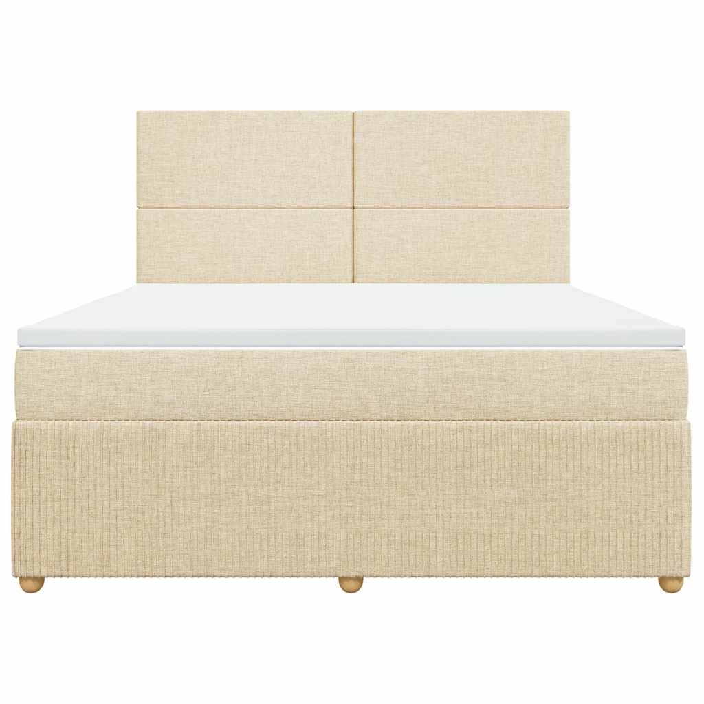 Sommier à lattes de lit avec matelas Crème 180x200 cm Tissu - XIOS