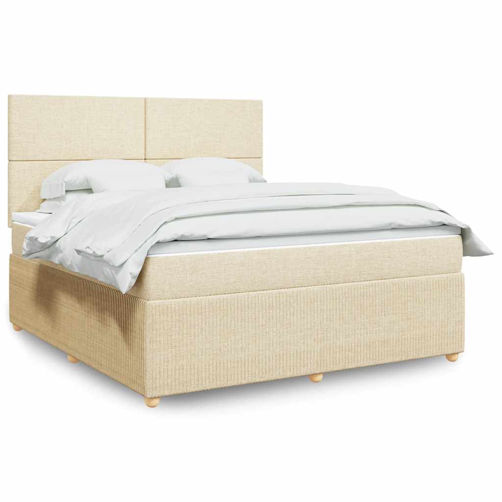 Sommier à lattes de lit avec matelas Crème 180x200 cm Tissu - XIOS