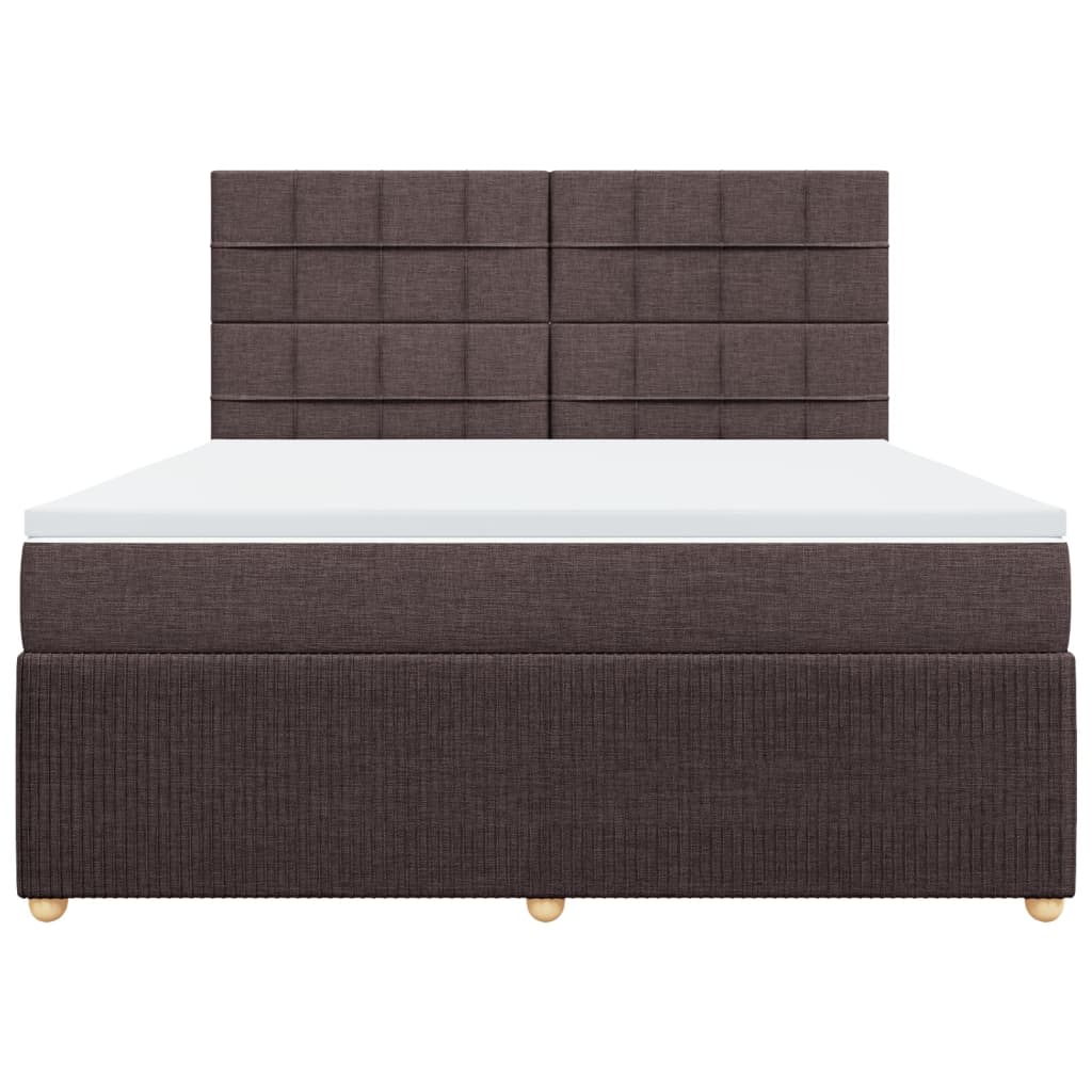 Sommier à lattes de lit avec matelas Marron foncé 180x200 cm Lits & cadres de lit vidaXL