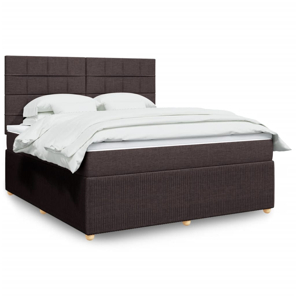 Sommier à lattes de lit avec matelas Marron foncé 180x200 cm Lits & cadres de lit vidaXL