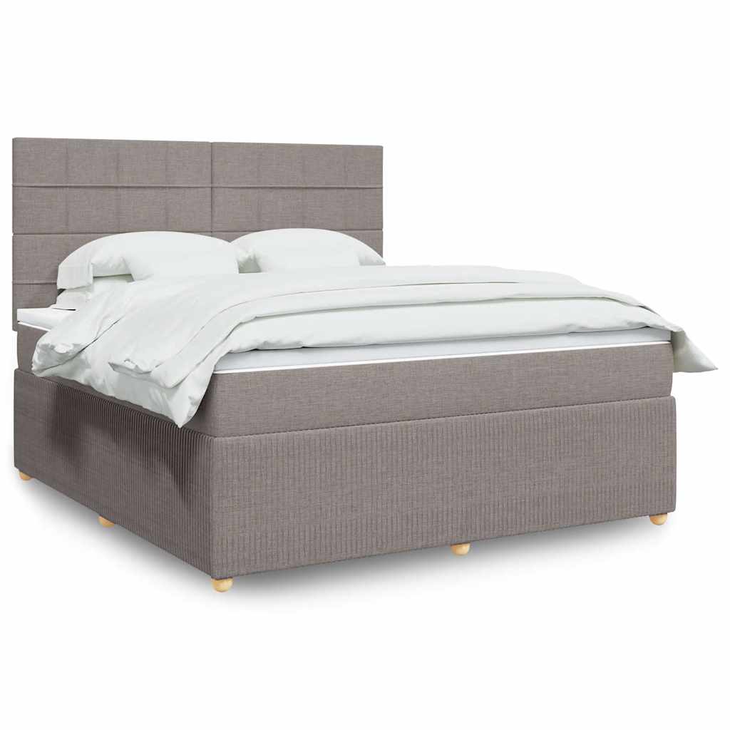Sommier à lattes de lit avec matelas Taupe 180x200 cm Tissu - XIOS