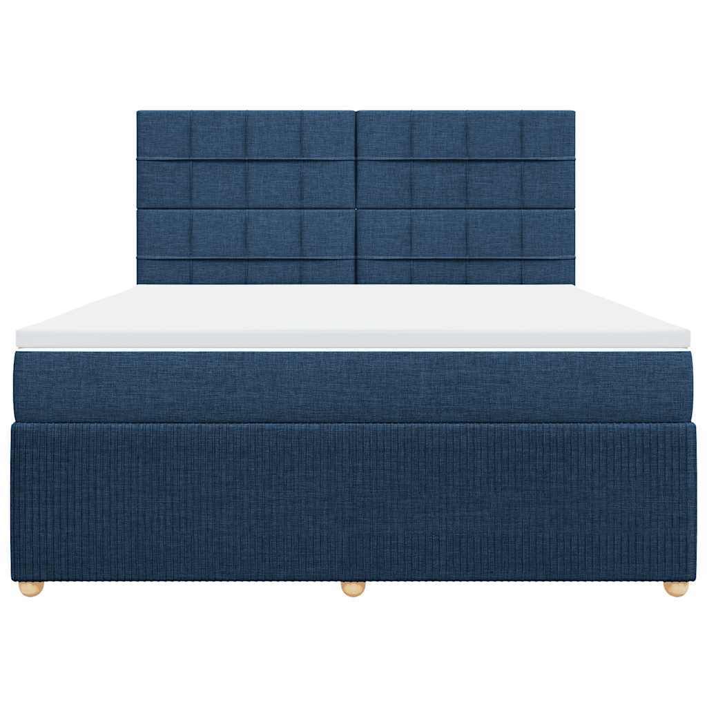 Sommier à lattes de lit avec matelas Bleu 180x200 cm Tissu - XIOS