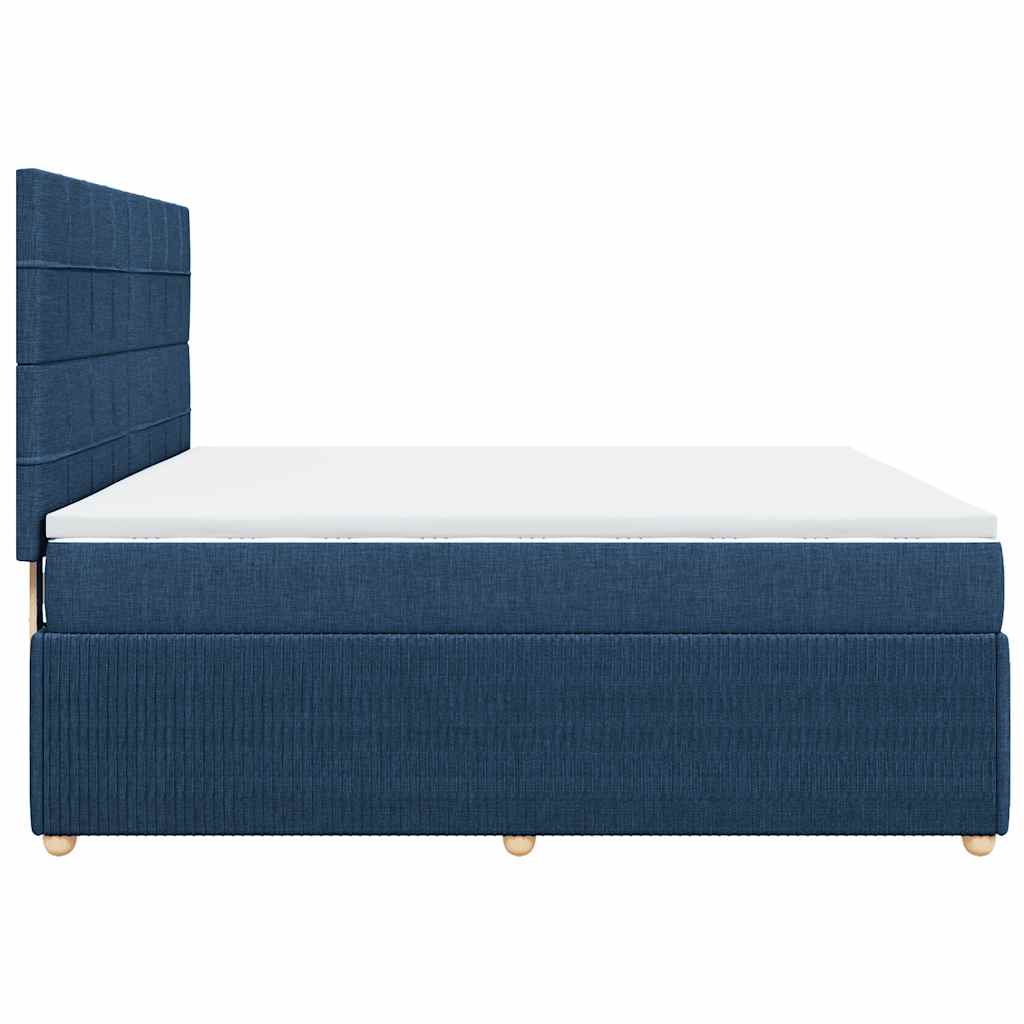 Sommier à lattes de lit avec matelas Bleu 180x200 cm Tissu - XIOS