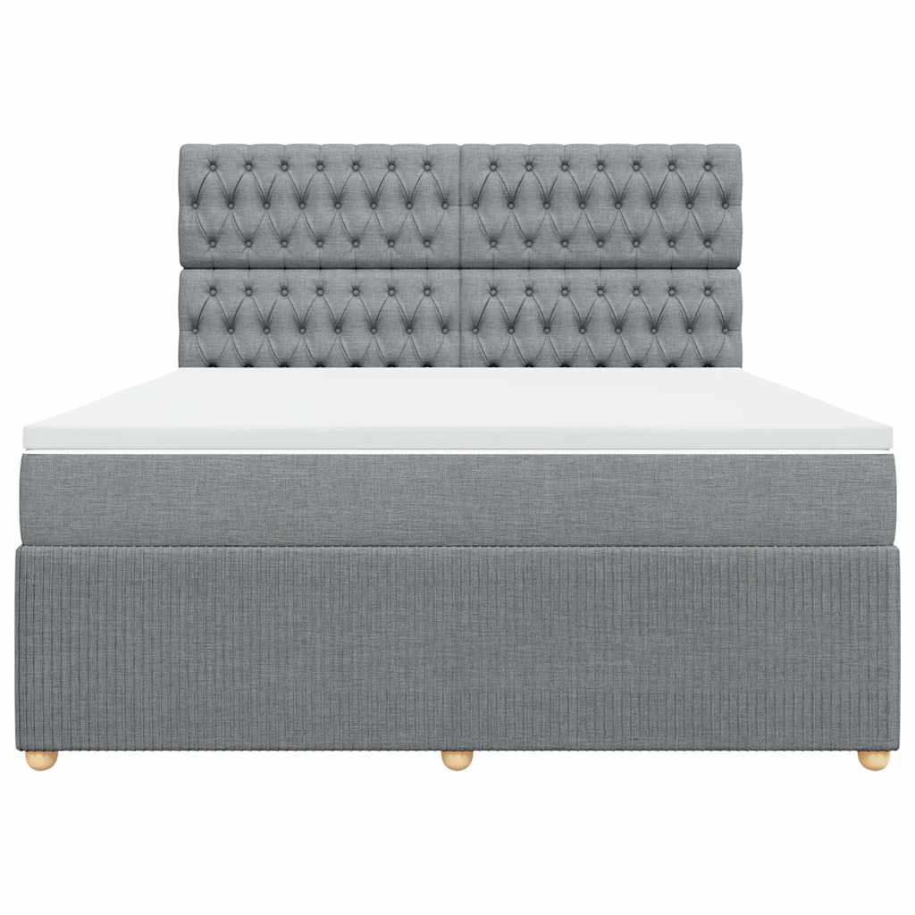 Sommier à lattes de lit avec matelas Gris clair 180x200cm Tissu - XIOS