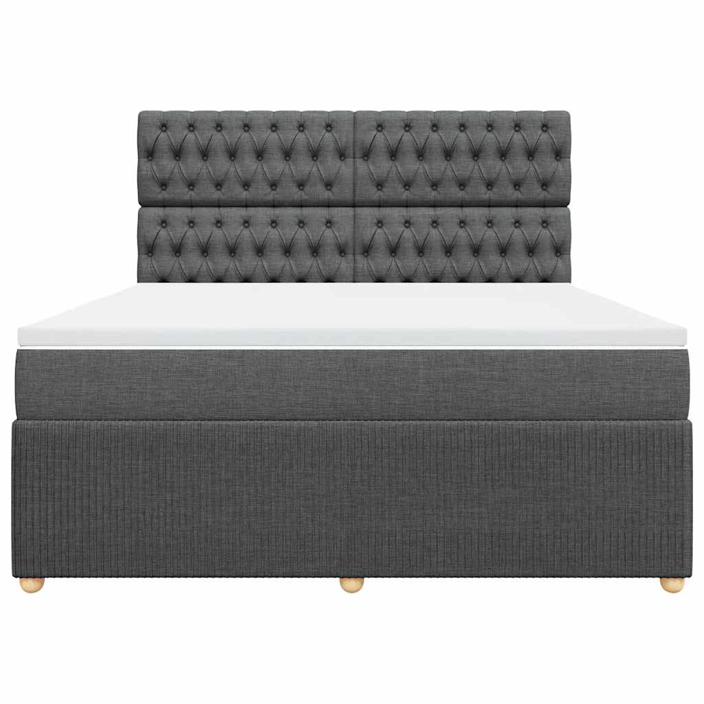 Sommier à lattes de lit avec matelas Gris foncé 180x200cm Tissu - XIOS