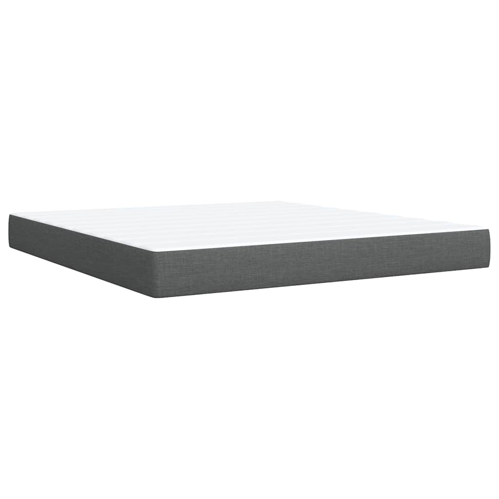 Sommier à lattes de lit avec matelas Gris foncé 180x200cm Tissu - XIOS
