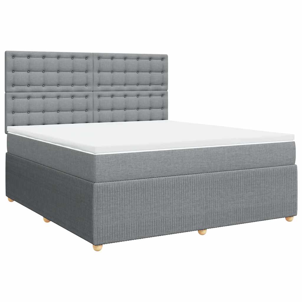 Sommier à lattes de lit avec matelas Gris clair 180x200cm Tissu - XIOS