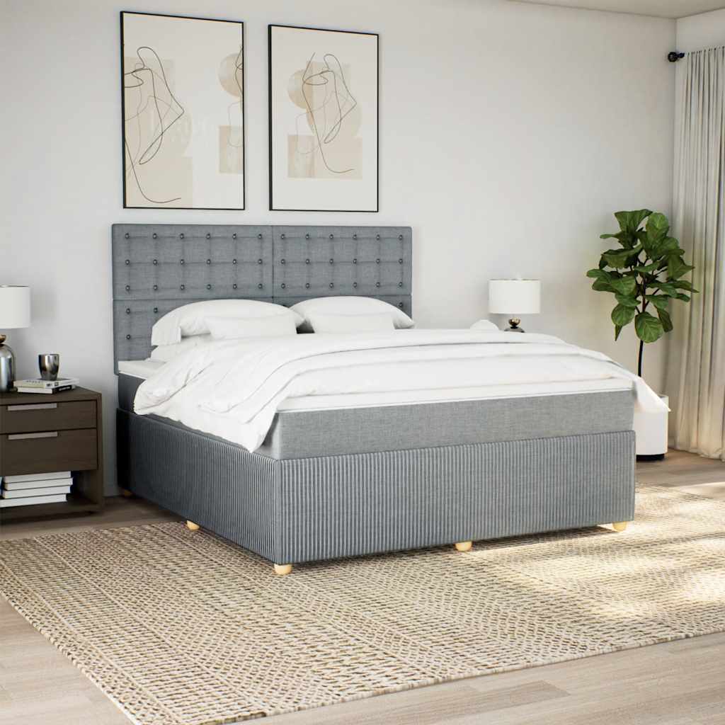 Sommier à lattes de lit avec matelas Gris clair 180x200cm Tissu - XIOS
