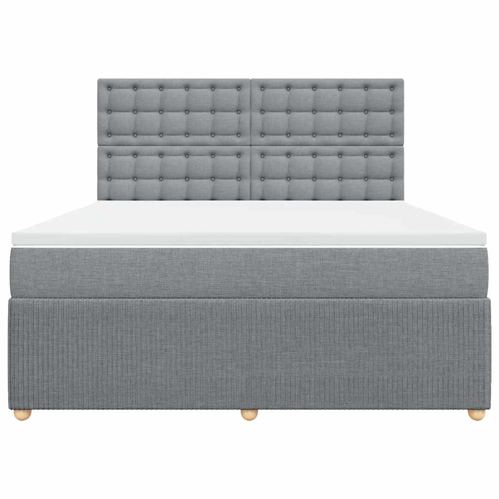 Sommier à lattes de lit avec matelas Gris clair 180x200cm Tissu - XIOS