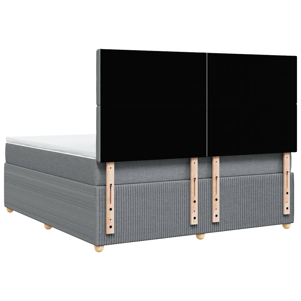 Sommier à lattes de lit avec matelas Gris clair 180x200cm Tissu - XIOS