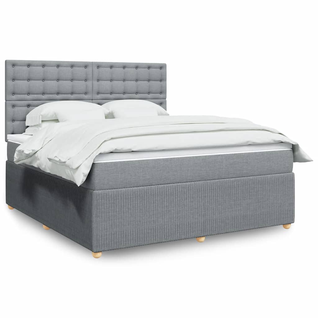Sommier à lattes de lit avec matelas Gris clair 180x200cm Tissu - XIOS
