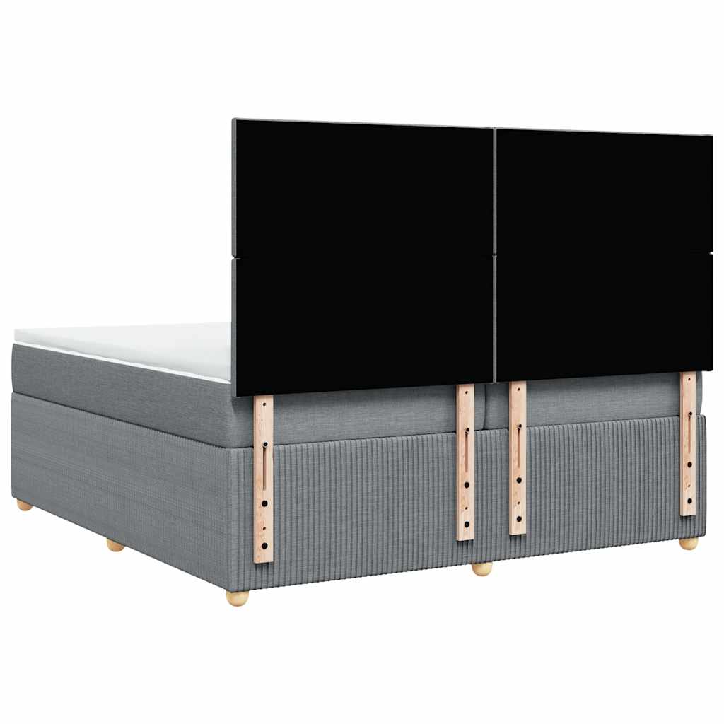 Sommier à lattes de lit avec matelas Gris clair 200x200cm Tissu - XIOS