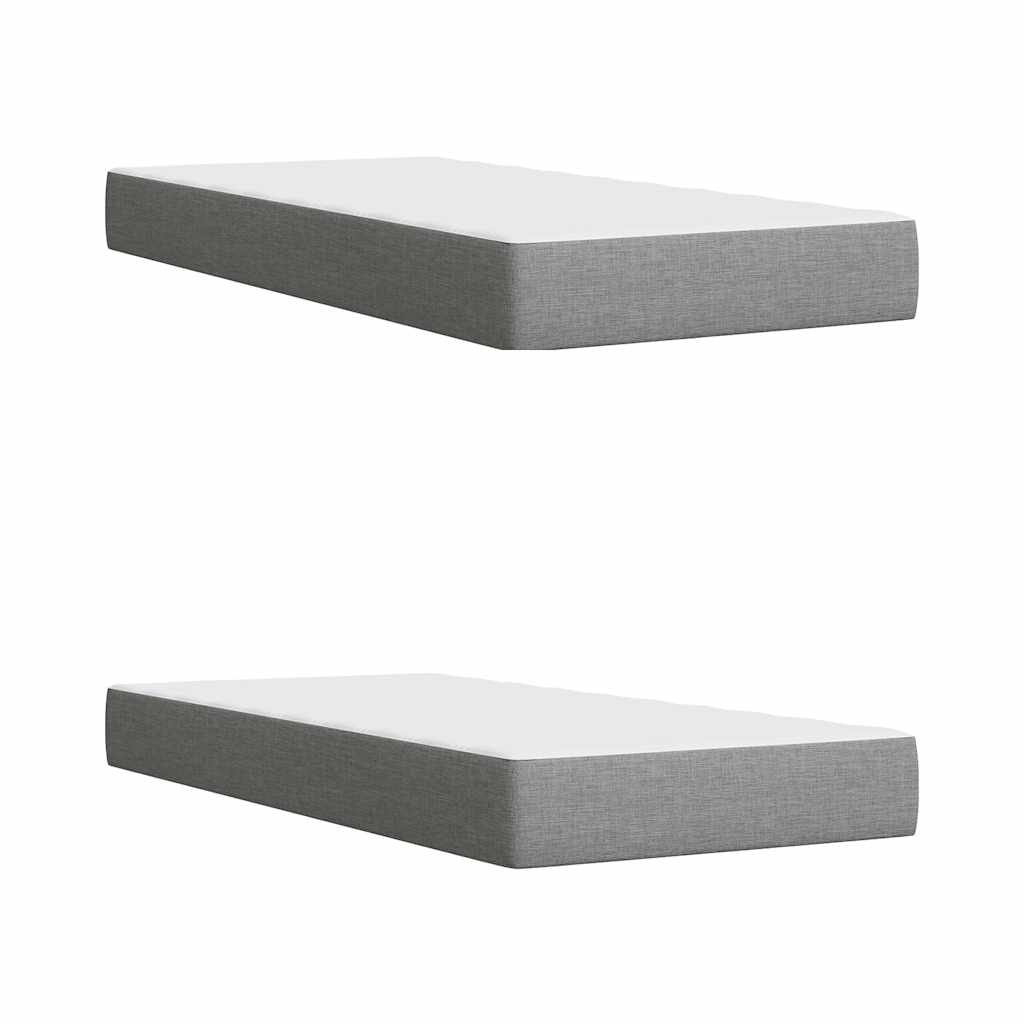 Sommier à lattes de lit avec matelas Gris clair 200x200cm Tissu - XIOS