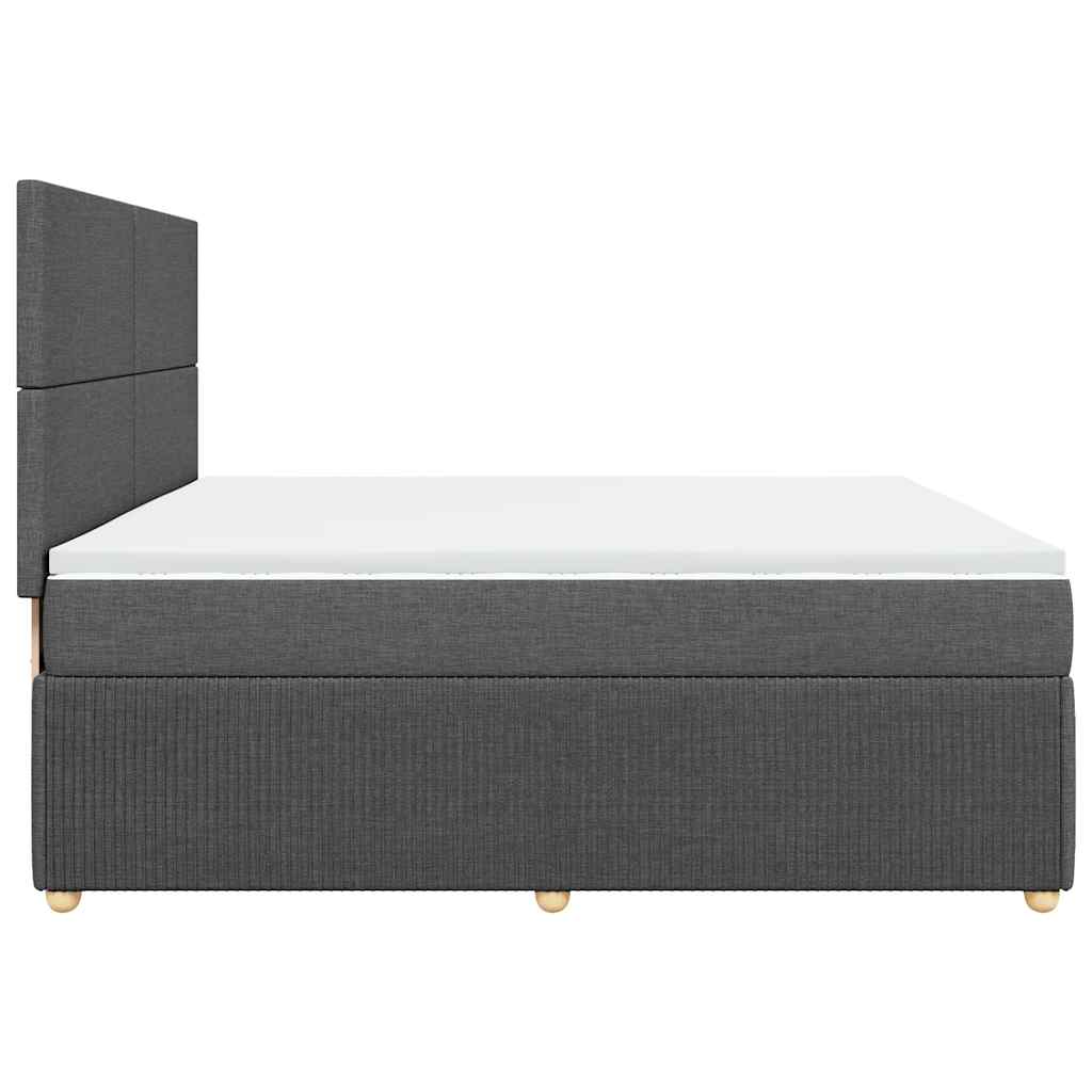 Sommier à lattes de lit avec matelas Gris foncé 200x200cm Tissu - XIOS