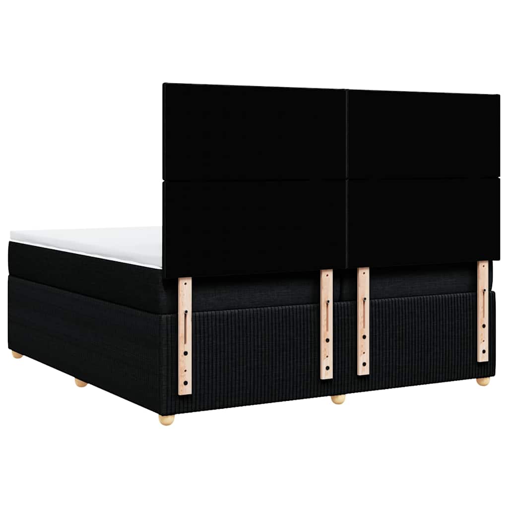Sommier à lattes de lit avec matelas Noir 200x200 cm Tissu - XIOS