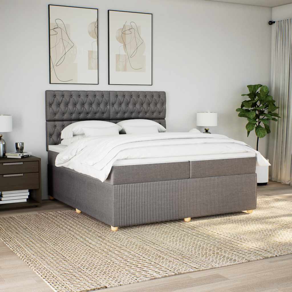 Sommier à lattes de lit avec matelas Taupe 200x200 cm Tissu - XIOS