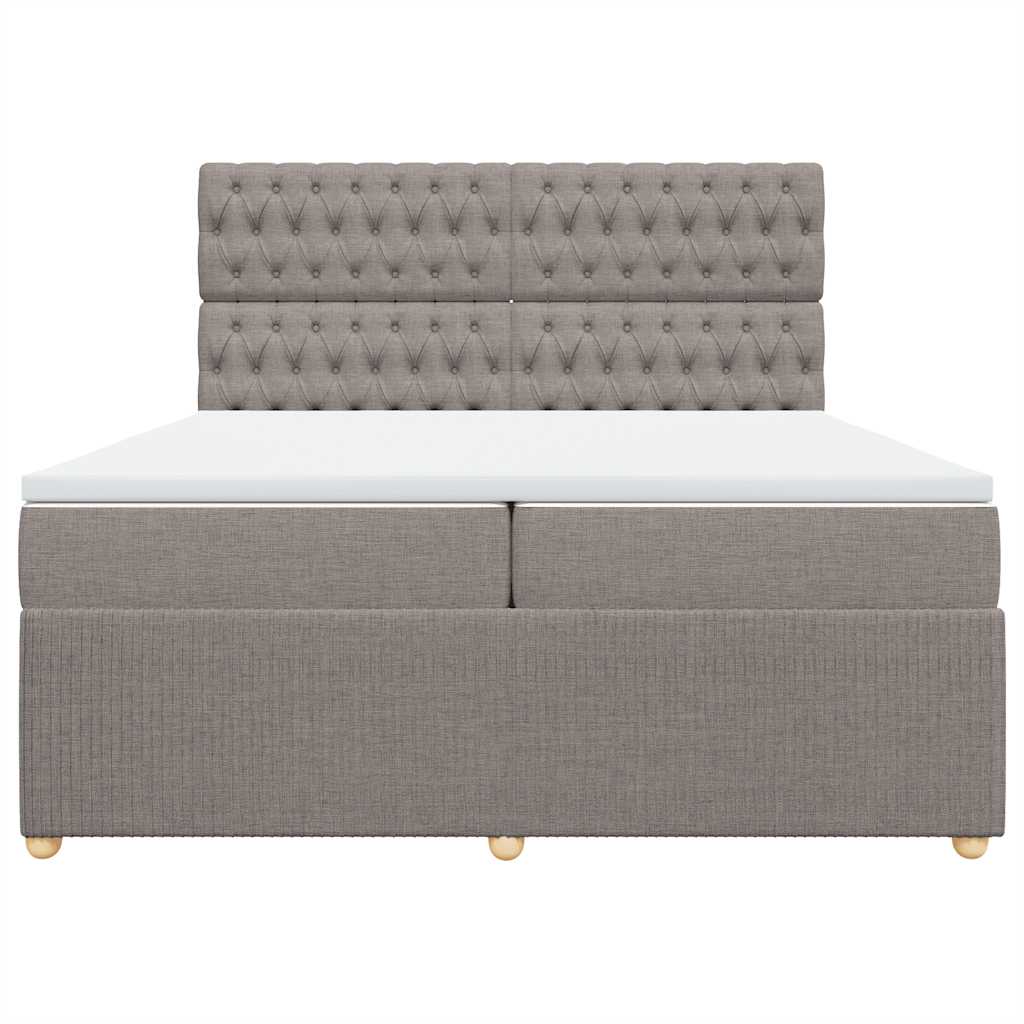 Sommier à lattes de lit avec matelas Taupe 200x200 cm Tissu - XIOS