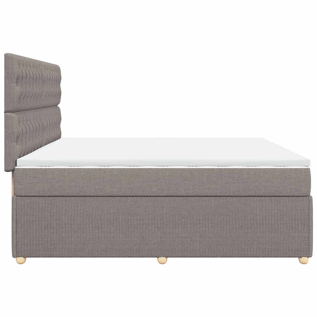 Sommier à lattes de lit avec matelas Taupe 200x200 cm Tissu - XIOS