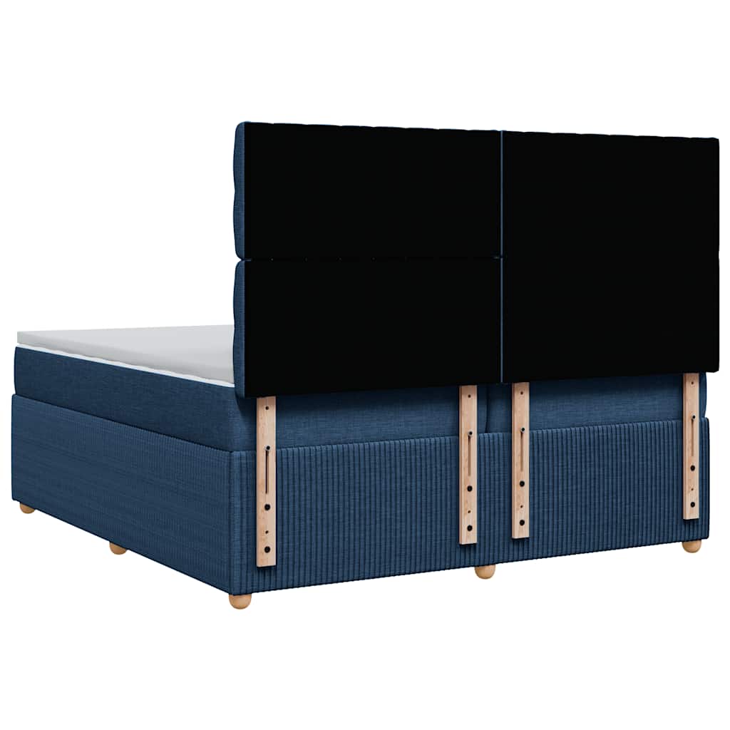 Sommier à lattes de lit avec matelas Bleu 200x200 cm Tissu - XIOS